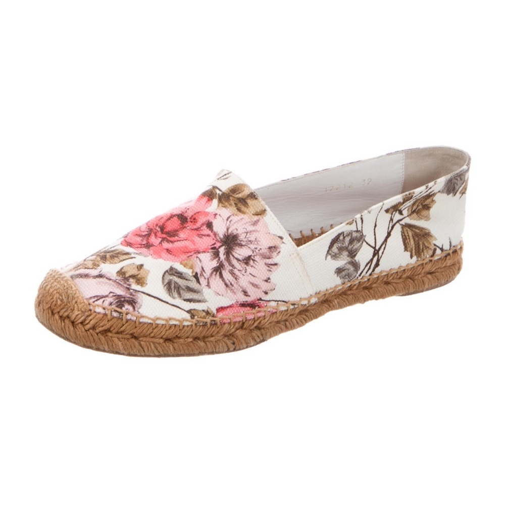 Dolce Gabbana White Floral Espadrilles